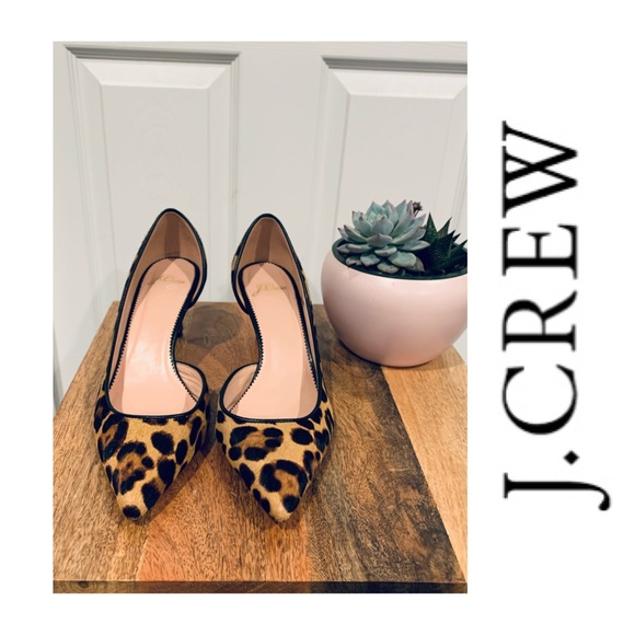 J. Crew Lucie leopard calf hair d’orsay Heels 8.5 - Picture 5 of 11